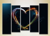 Pictură Rainbow Polyptych Multicolored Heart 04 (2231728)