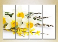 Pictură Rainbow Polyptych Narcissus and Willow 01 (2932316)