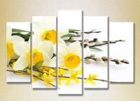 Pictură Rainbow Polyptych Narcissus and Willow 05 (2932841)