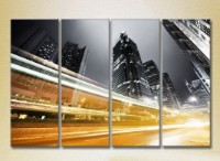 Pictură Rainbow Polyptych Night City 01 (2718164)