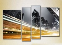 Pictură Rainbow Polyptych Night City 03 (2718165)