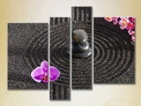 Pictură Rainbow Polyptych Orchids and massage stones (2932321)