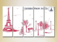 Pictură Rainbow Polyptych Paris graphic 05 (2224533)