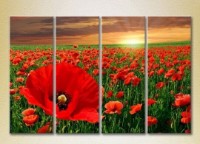 Pictură Rainbow Polyptych Poppy Field 01 (2932312)
