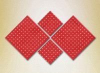 Pictură Rainbow Polyptych Red and white polka dots (2230353)