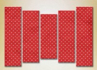 Pictură Rainbow Polyptych Red and white polka dots 10 (2231718)