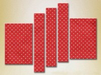 Pictură Rainbow Polyptych Red and white polka dots 13 (2231714)