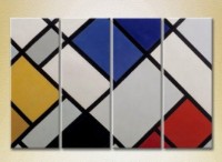 Pictură Rainbow Polyptych Red blue cage 01 (2230364)