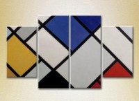 Pictură Rainbow Polyptych Red blue cage 02 (2230374)