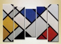 Pictură Rainbow Polyptych Red blue cage 04 (2231716)