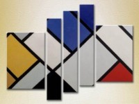 Pictură Rainbow Polyptych Red blue cage 05 (2231717)