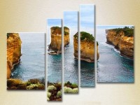 Pictură Rainbow Polyptych Rocks in the Sea 04 (2224796)