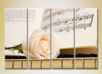 Pictură Rainbow Polyptych Rose on keys 01 (2932346)