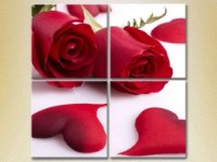 Pictură Rainbow Polyptych Roses and Hearts 01 (2932352)