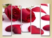 Pictură Rainbow Polyptych Roses and Hearts 03 (2932877)