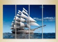 Pictură Rainbow Polyptych Sailboat (2223410)