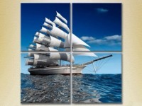 Pictură Rainbow Polyptych Sailboat 01 (2223411)