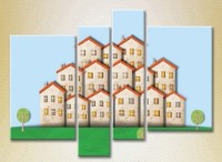 Картина Rainbow Polyptych Small Houses 02 (2230550)