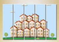 Pictură Rainbow Polyptych Small Houses 04 (2231772)