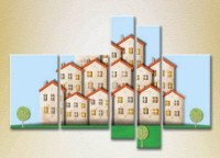 Pictură Rainbow Polyptych Small Houses 05 (2231773)