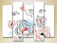 Pictură Rainbow Polyptych Sparrows in Love 01 (2231761) imaginea #1 — magazin online Desire.md