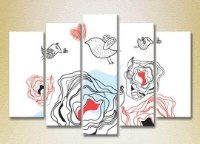 Картина Rainbow Polyptych Sparrows in Love 02 (2231760)