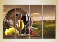 Pictură Rainbow Polyptych Still Life White and Red Wine 02 (2220284)
