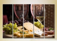 Картина Rainbow Polyptych Still Life Wine Cheese Plate 01 (2224598)