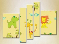 Pictură Rainbow Polyptych Texture Africa 01 (2231818)