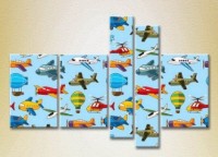 Pictură Rainbow Polyptych Texture Air Transport 05 (2231815)