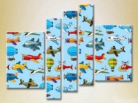 Pictură Rainbow Polyptych Texture Aircraft 06 (2231816)