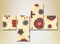 Pictură Rainbow Polyptych Texture beige red (2230623)