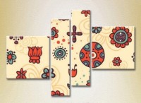 Pictură Rainbow Polyptych Texture beige red 04 (2230641)