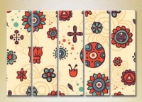 Pictură Rainbow Polyptych Texture beige red 05 (2231823)