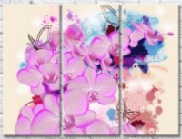 Картина Gallerix Floral abstraction with branches of pink orchids and butterflies (500804)