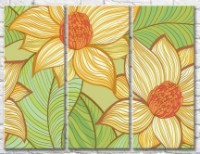 Картина Gallerix Floral abstraction with yellow flowers and green leaves (500805)