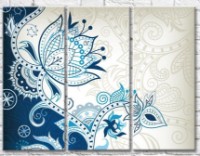 Картина Gallerix Floral print with blue and beige patterns (500813)