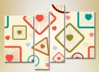 Pictură Rainbow Polyptych Texture Geometry (2230626)