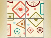 Pictură Rainbow Polyptych Texture Geometry 01 (2230627)