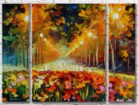 Картина Gallerix Flower bed and park alley in perspective (35110218)