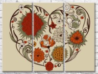 Картина Gallerix Heart of multicolored graphic flowers (500650)