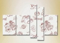 Pictură Rainbow Polyptych Travel 12 (2231733)