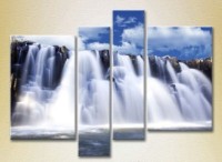 Pictură Rainbow Polyptych Waterfall (2223664)
