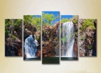 Pictură Rainbow Polyptych Waterfall in the rocks 01 (2224813)