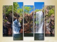 Pictură Rainbow Polyptych Waterfall in the rocks 02 (2224805) imaginea #1 — magazin online Desire.md
