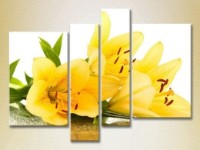 Pictură Rainbow Polyptych Yellow Lilies (2932281)