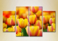 Pictură Rainbow Polyptych Yellow red tulips 01 (2932280)