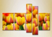 Pictură Rainbow Polyptych Yellow red tulips 05 (2932813)