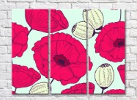 Pictură Rainbow Poppy abstraction on a light background (500437)