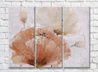 Картина Rainbow Poppy flowers and buds on a light background-drawing (500444)